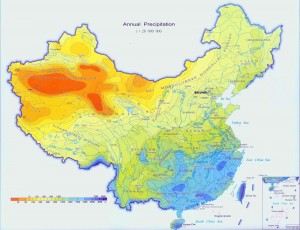 China's rainfall map (click to enlarge)