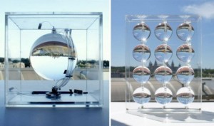Stacked solar glass orbs