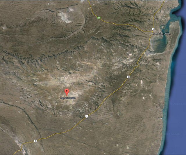 San Julian Depression, aerial view